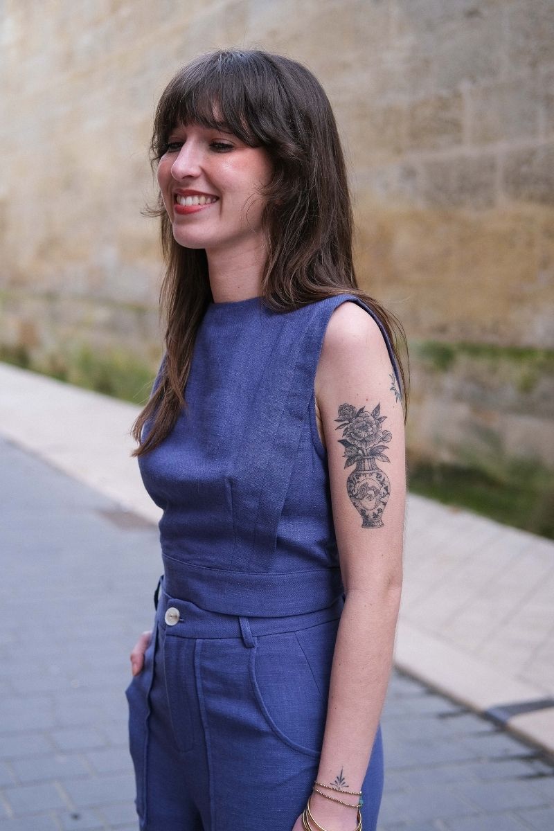Top Clarisse, couleur bleu, marque The Korner