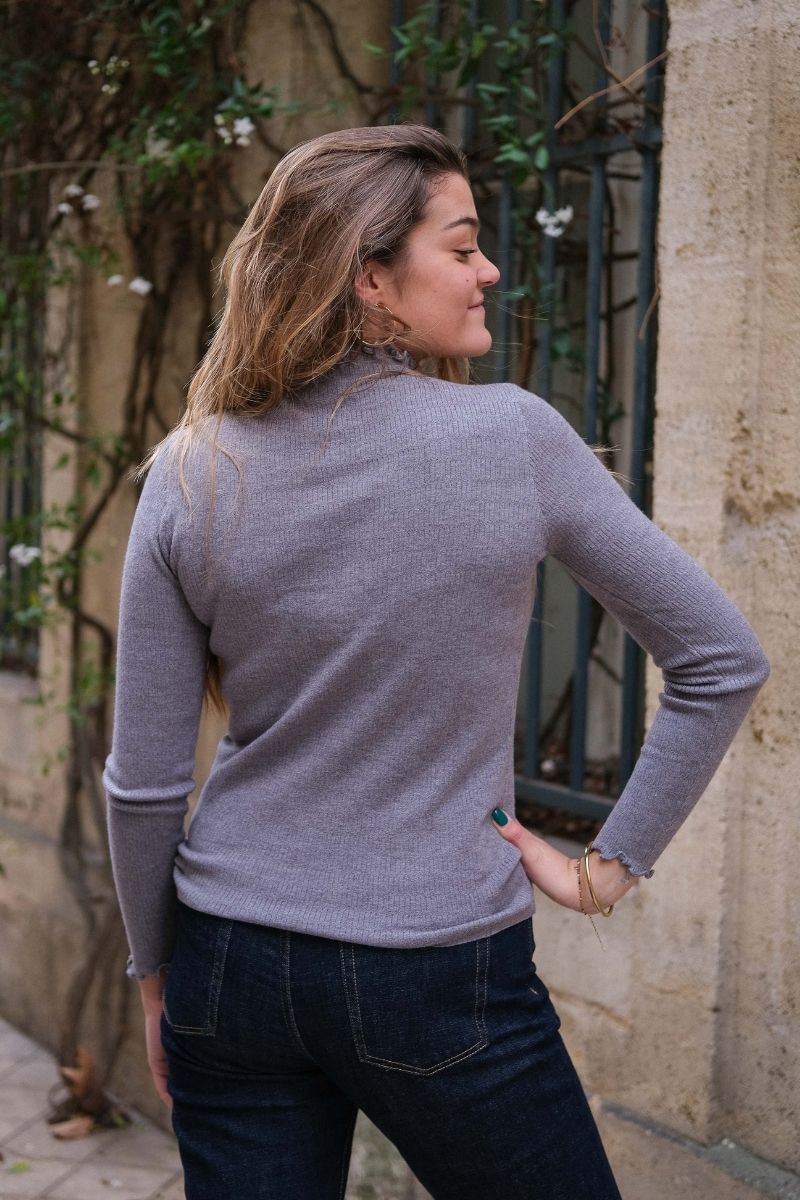 Top Grey, couleur gris, sous pull fin