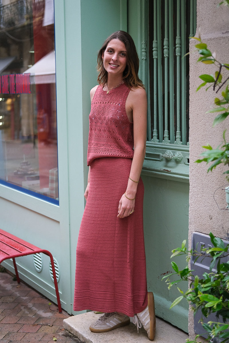 Top Jeanne, couleur terracotta, marque See U Soon, matière maille fine