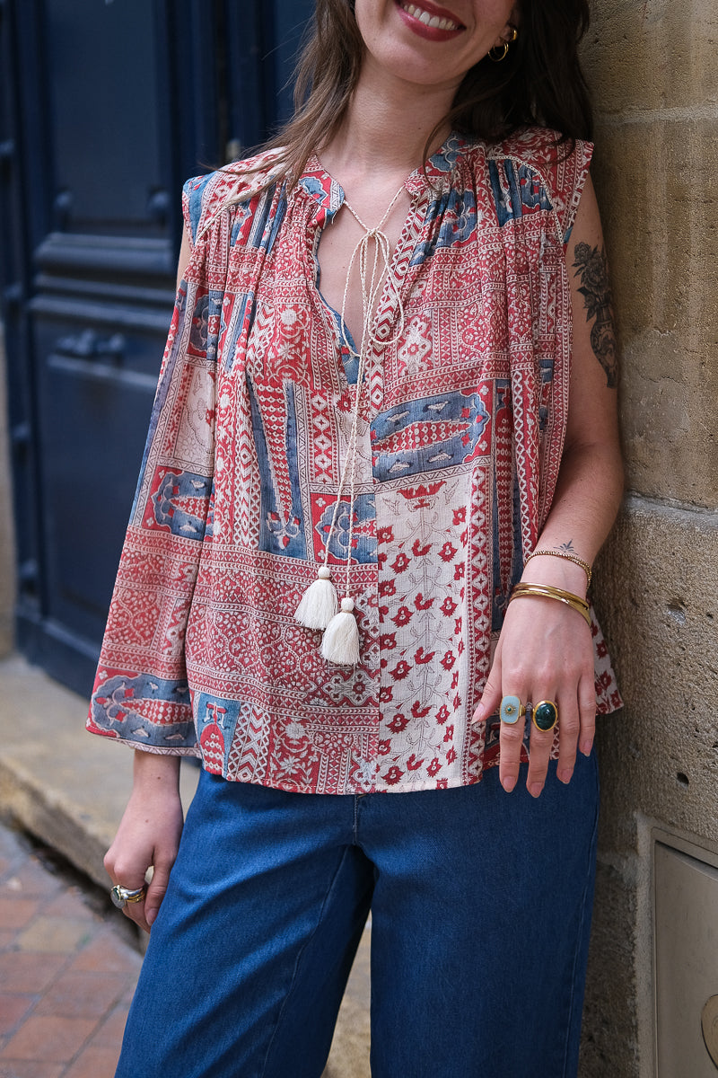 Top Joa, couleur brique, marque See U Soon, sans manches