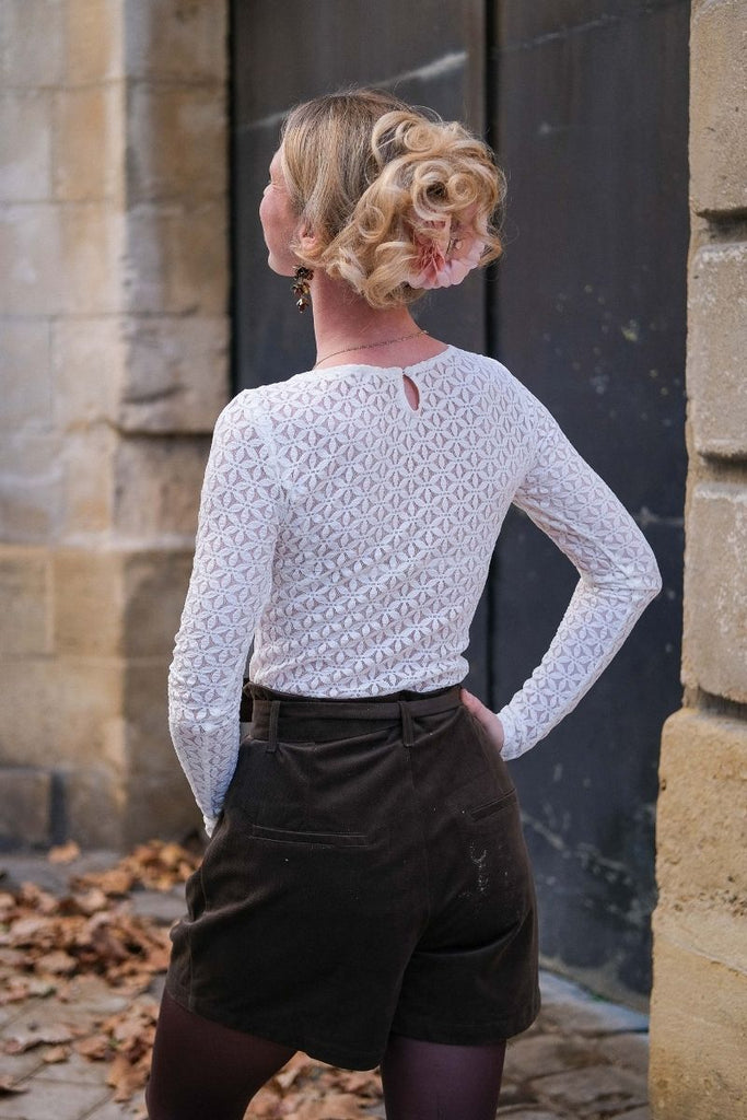 Top Tanguy, couleur écru, marque Grace & Mila, matière dentelles