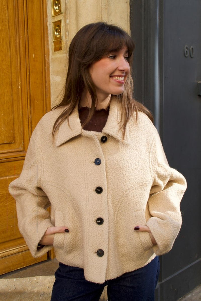 Veste Fortunata, couleur beige, marque Artlove, matière polyester et laine