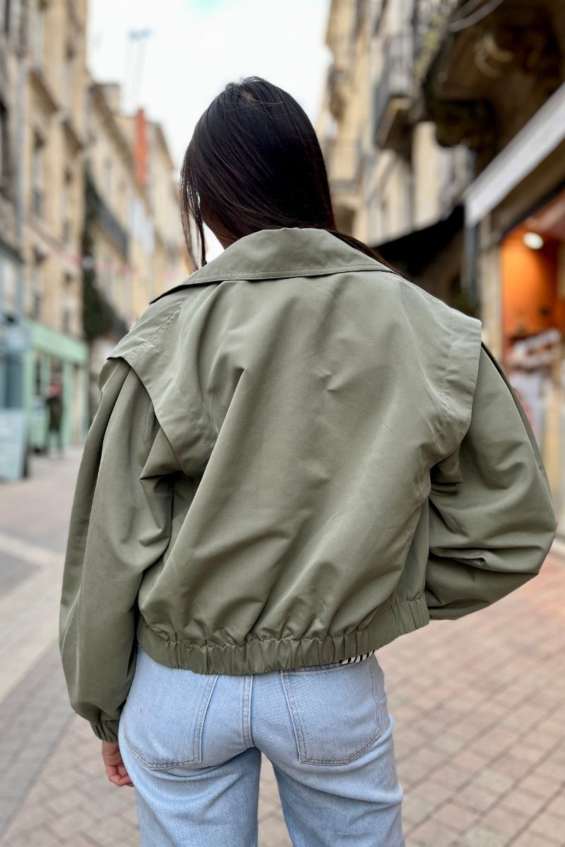 Veste Ihgezavo, couleur celadon, marque Ichi, veste courte et cintrée