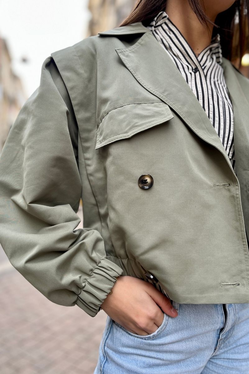 Veste Ihgezavo, couleur celadon, marque Ichi, veste courte et cintrée