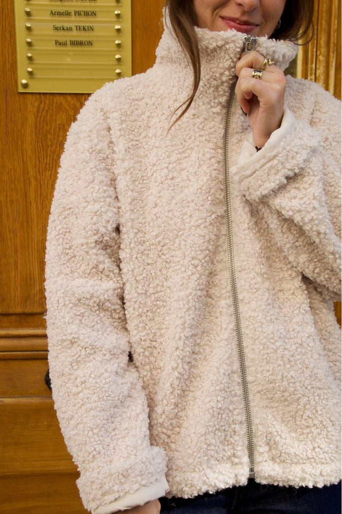 Veste Objfreya, couleur ecru, marque Object