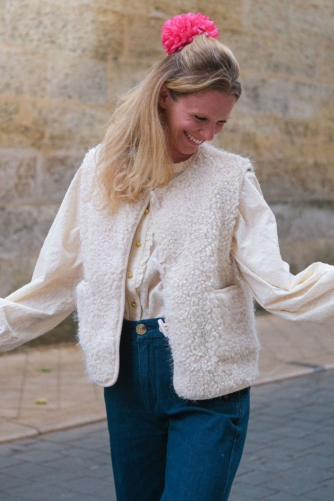 Veste Objiduna, couleur ecru, marque Object