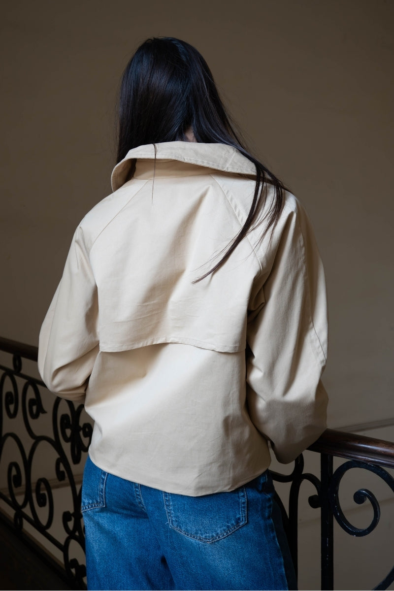 Veste Béatrice, couleur beige, trench court
