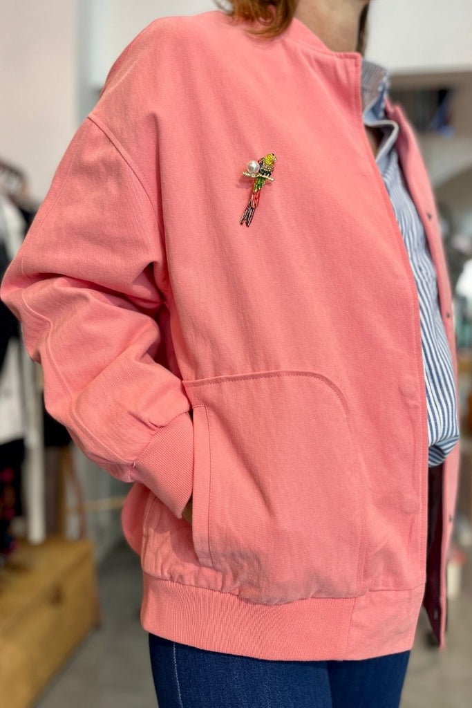 Veste Calissy, couleur rose, marque Orfeo, manches longues, coupe effet bomber