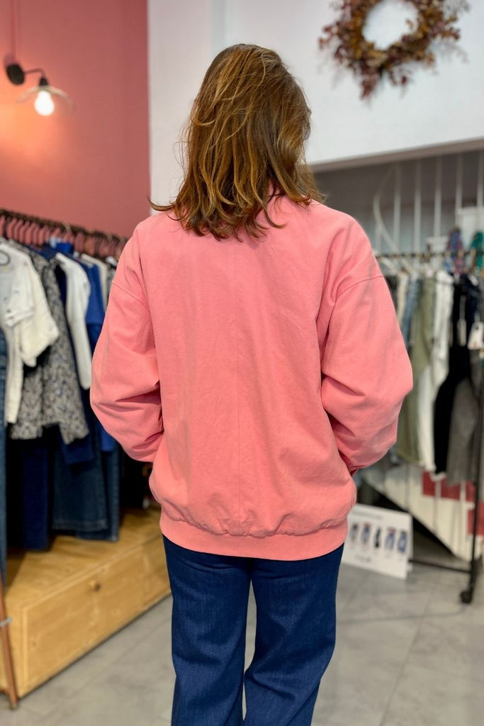 Veste Calissy, couleur rose, marque Orfeo, manches longues, coupe effet bomber