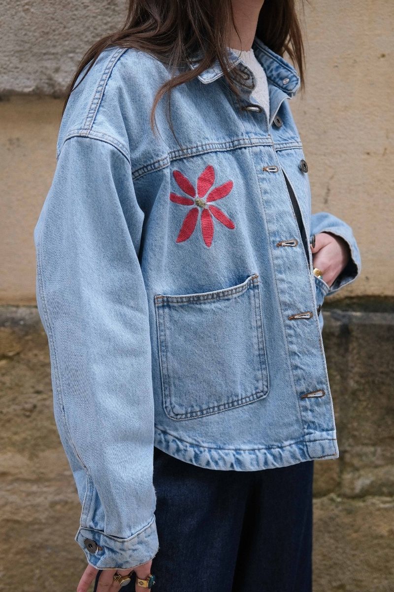 Veste Ihbauve, couleur bleu, matière jean, marque Ichi