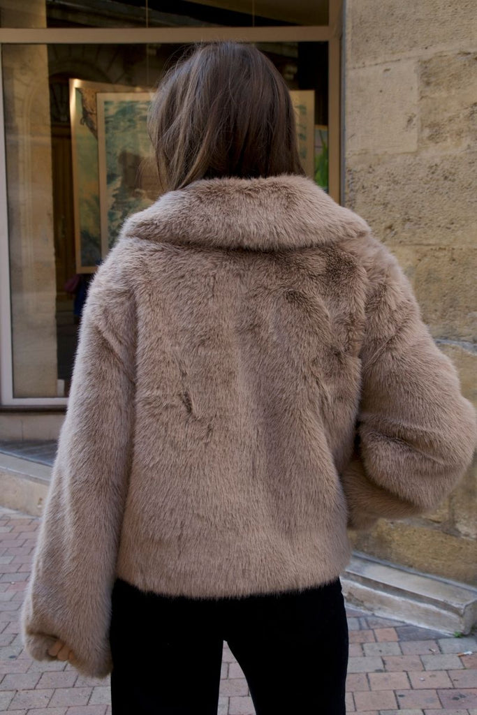 Veste Shonna, couleur taupe, marque Grace & Mila, fermeture zip