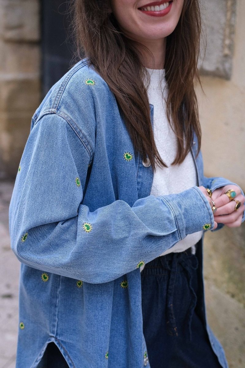 Veste Vlodia, motif broderies, marque Laure + Max, manches longues