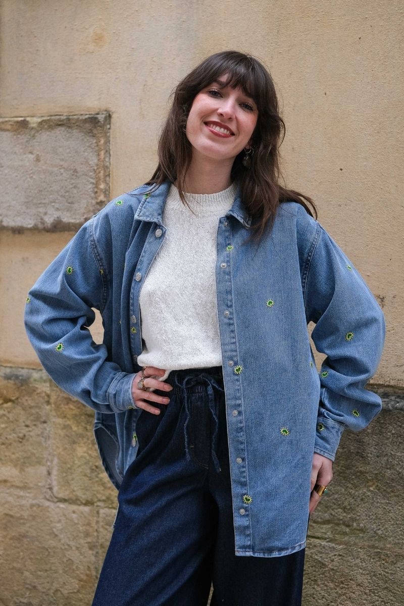 Veste Vlodia, motif broderies, marque Laure + Max, manches longues