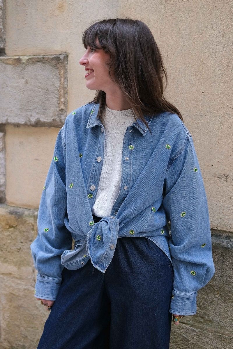 Veste Vlodia, motif broderies, marque Laure + Max, manches longues